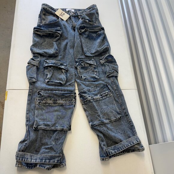 Original Deluxe Denim - Original Deluxe Womens Cargo Baggy Jeans, Size 9 NWT